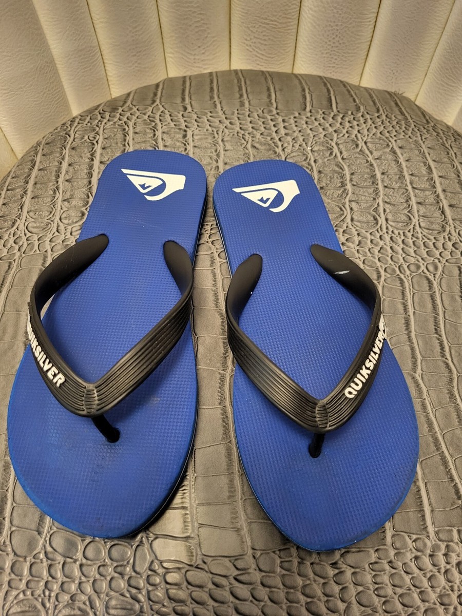 Quiksilver Men's Flip Flops Sandals Shoes Navy Blue and black Size