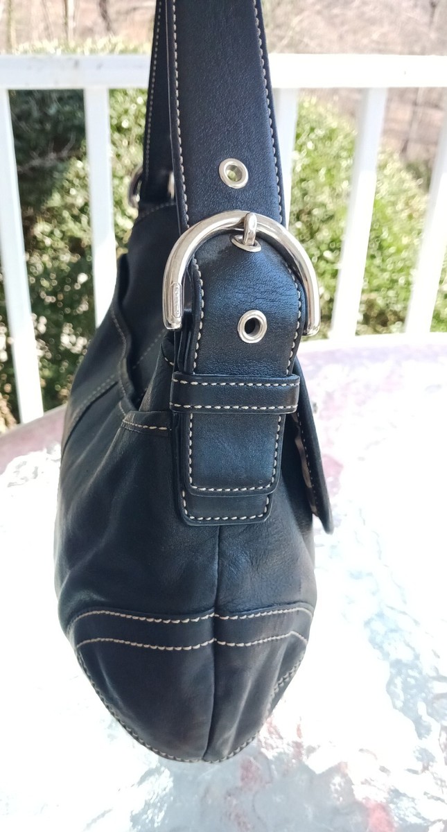 Coach 9248 Medium Black Leather Shoulder Bag Vintage for sale