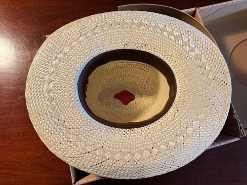 Vintage 1979 Bailey Cowboy Natural Straw Hat Size 7 1/2 - Clean! Original Box! - Picture 4 of 6