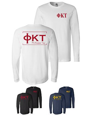 Phi Kappa Tau Fraternity Bella+Canvas Long Sleeve Shirt - NEW