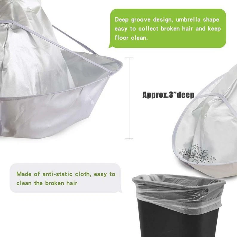 Capa de corte de pelo paraguas peluquería capa atrapadora cubierta salón peluquero familia Foto 3 de 4