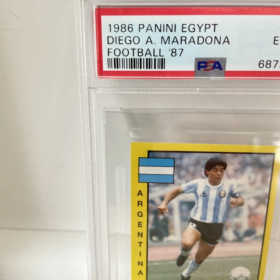 1986 Panini Egypt Football '87 Diego Armando Maradona #297 PSA 6 - Image 2 of 4