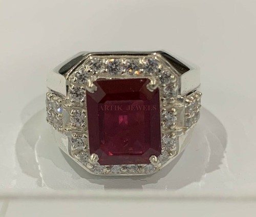 Heizbar Rot Rubin Edelstein Mit 925 Sterlingsilber Ring für Herren #1487 - Bild 6 von 7