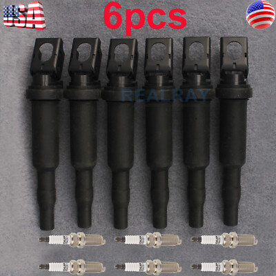 6x Ignition Coils & Spark Plugs for BMW 328i 2007-2011 E90 Sedan; E91