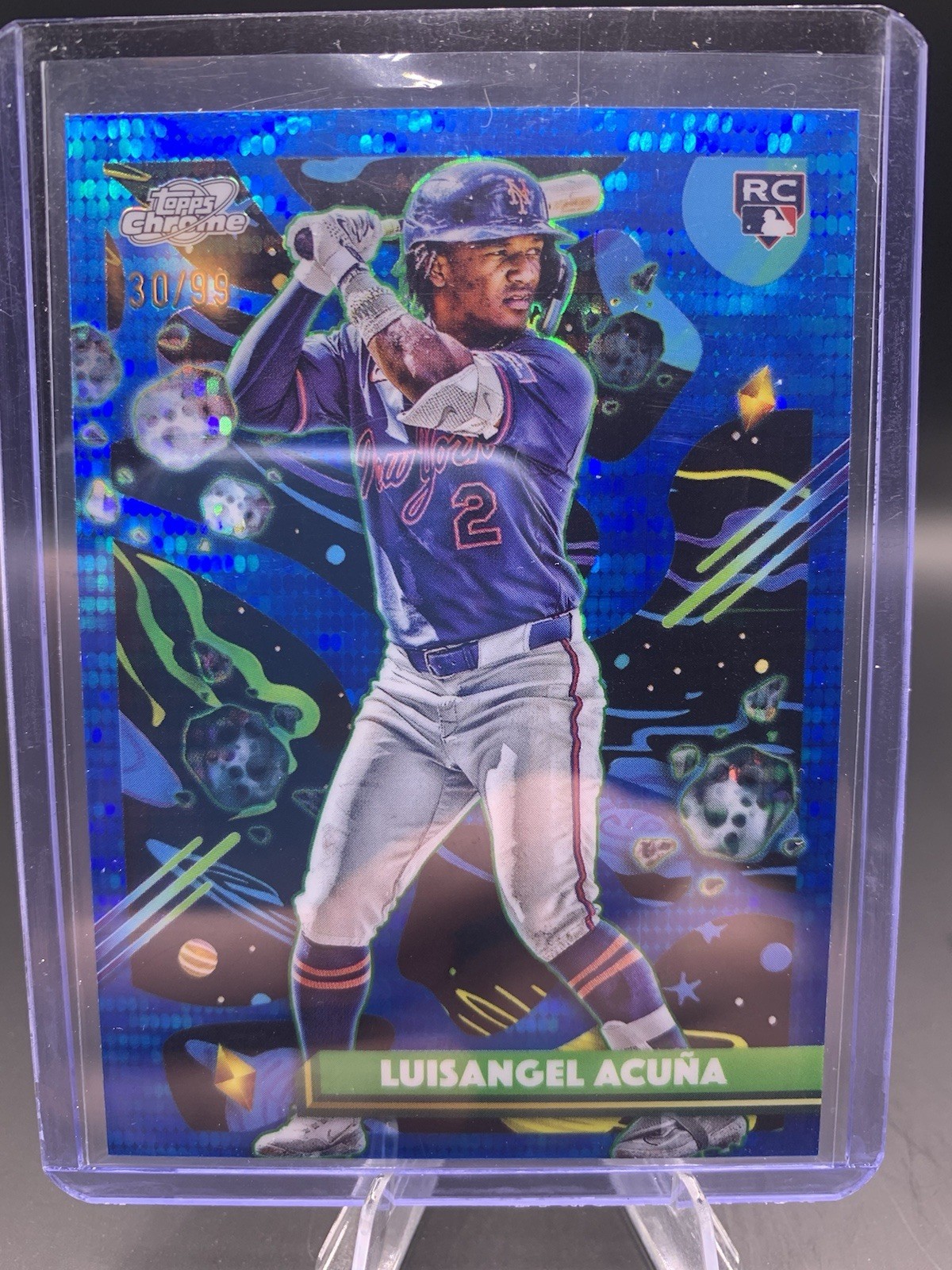 2025 Topps Cosmic Chrome - Luisangel Acuna #24 Blue Moon Refractor /99 (RC)