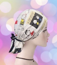 Snoopy Scrub Ponytail Scrub Cap With Satin Lining