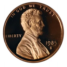 1985 -S Lincoln Memorial Cent Gem Proof Single Coin