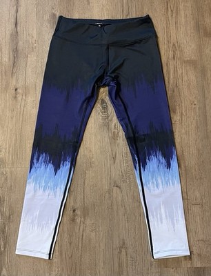Layer QWICK-DRY Ombré Black Blue White Ankle Leggings Women's S Activewear