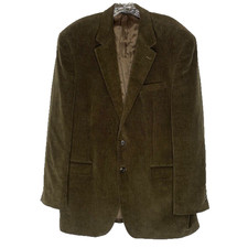 Chaps Dark Brown Corduroy Sports Coat Blazer Jacket Size 42L