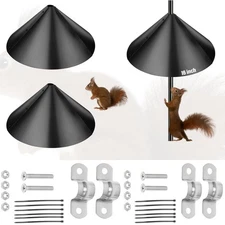 2 Pack 16" Squirrel Proof Baffle PP Pole Mount Squirrel Guard Stopper for Feeder