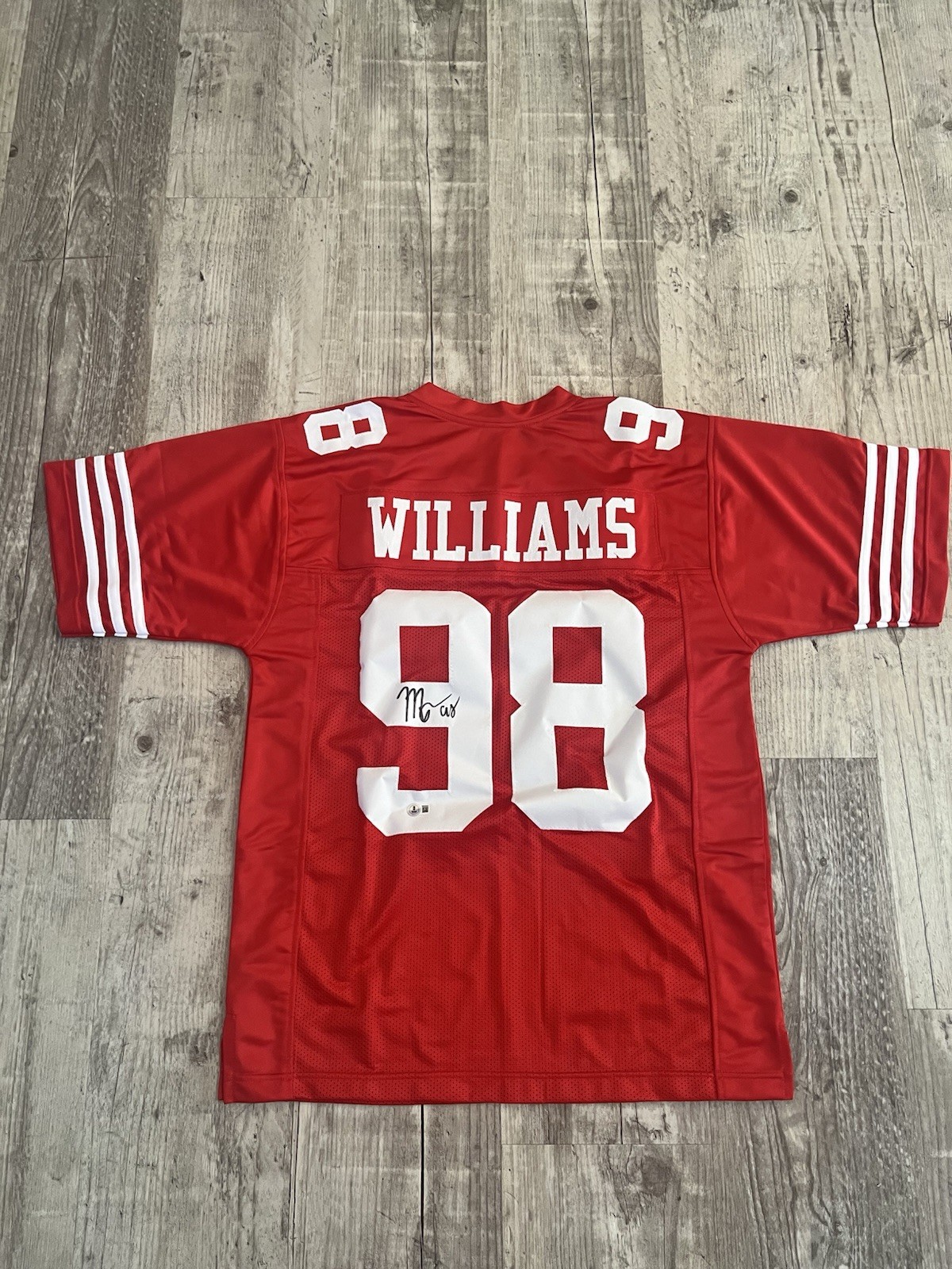 Mykel Williams Autographed Signed San Francisco 49ers XL CustomJersey Autograped Beckett 