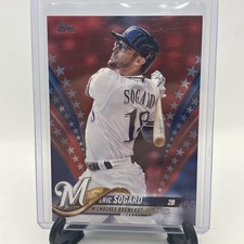 2018 Topps Series 2 Eric Sogard #666 Independence Day # 61/76 Milwaukee Brewers