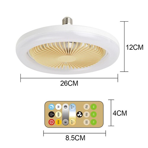 Modern Led Ceiling Fan with Light E27 Adjustable Bedroom Living Room Fan Lamp - Picture 2 of 12