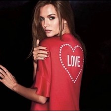 Victoria's Secret LOVE Satin Red Kimono Robe Sz OS NEW