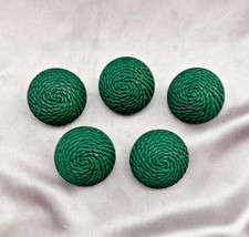 VTG Set of 5 Green Dome Plastic Coat Buttons #235