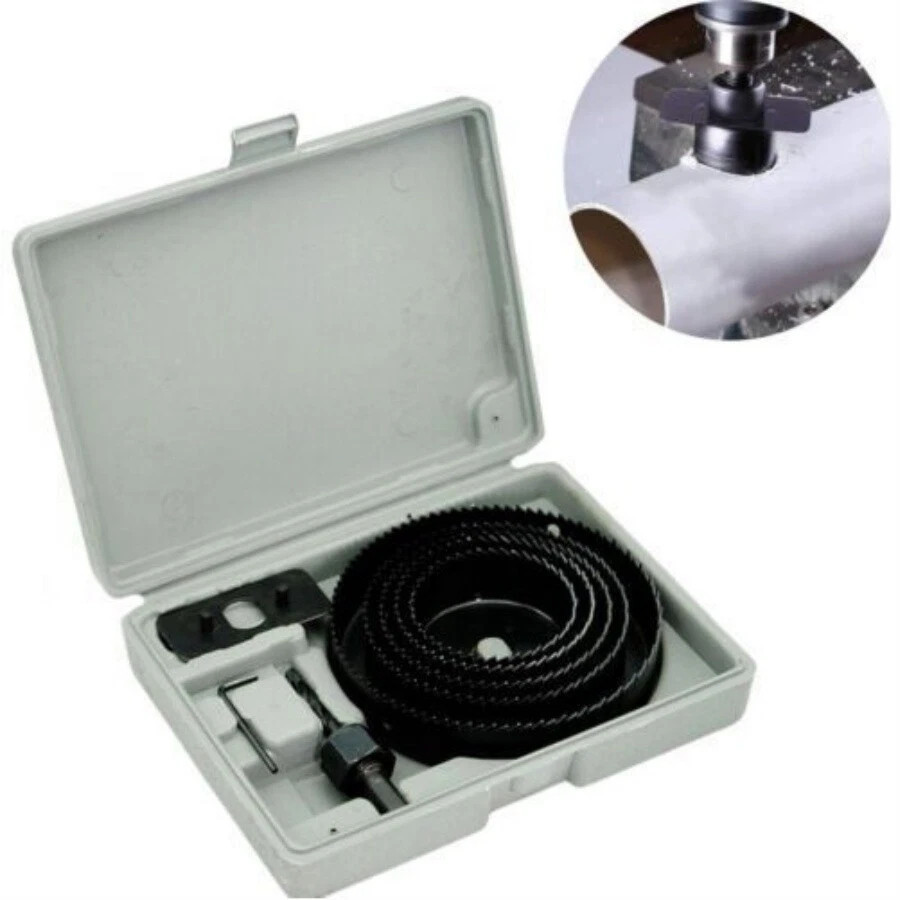16pc Hole Saw Drill Bit Kit Wood Plastic Sheet Metal 3/4"-5"