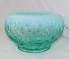 Vintage Fenton Aqua Blue Opalescent Glass Floral Rose Bowl