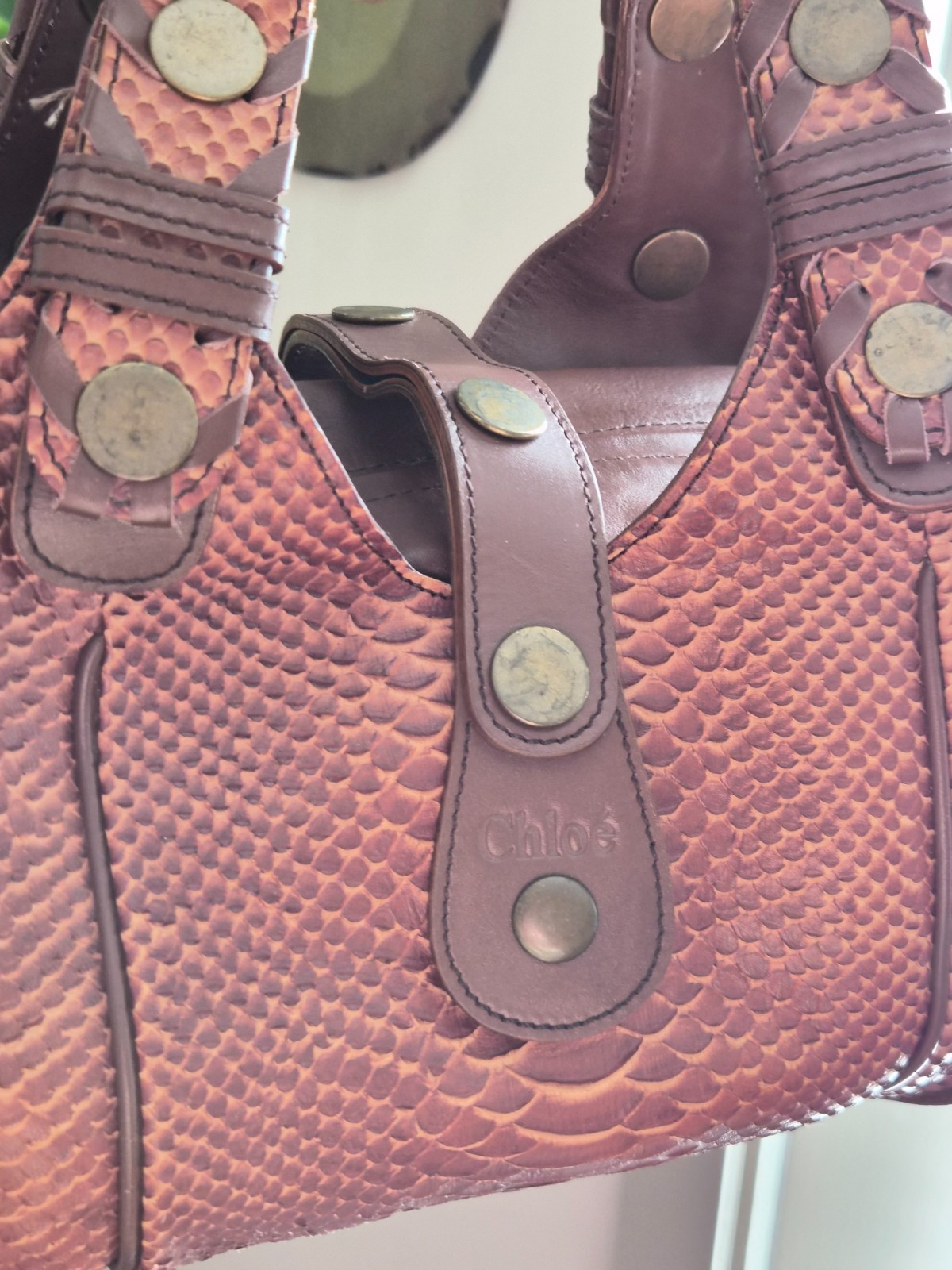 Vintage Chloe Silverado Python Shoulder Bag - image 9