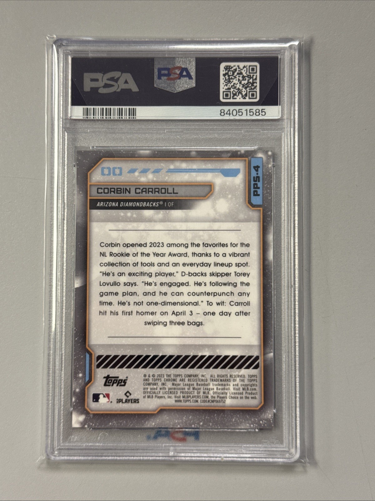 2023 Topps Cosmic Chrome Corbin Carroll Planetary Pursuit The Sun Psa 9  view 2