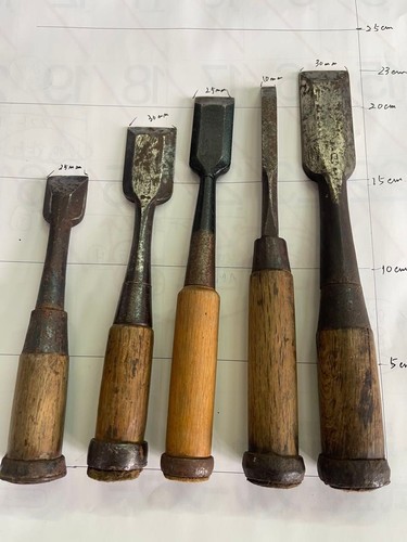Chisels Set 5pc Woodworking Hand Tools Rusted Used Vintage Condition | eBay