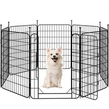 80 cm Tall Dog Playpen Panels 8 Panels Puppy Fence with Door for Small Dogs