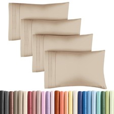 Queen Pillow Cases Set of 4 - Ultra Soft Hotel Quality Pillowcase Covers - Co...