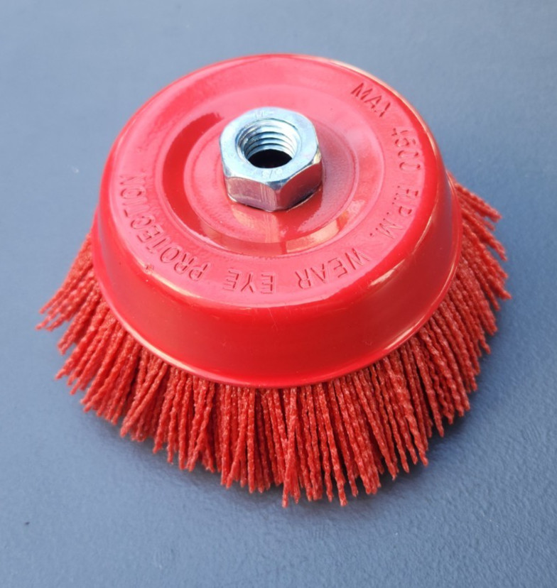 Abrasive Filament Nylon Bristle Cup Brush, 4"