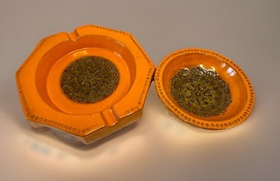 Vintage MCM Bitossi Italian Ashtray and Candy/Nut Dish Aldo Londi (Italian)