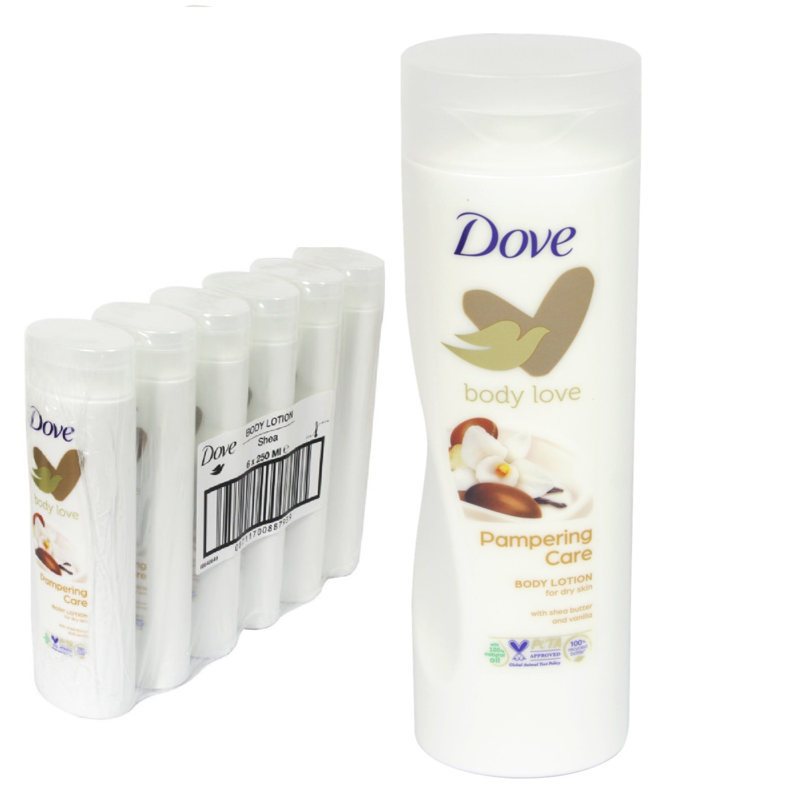 6 x Dove Body Lotion Pampering Care With Shea Butter & Vanilla 250ml DAILY USE - Image 16