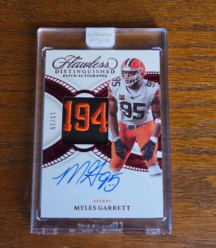 2025 Panini Flawless Myles Garrett Distinguished Patch Auto Ruby #/15 Browns