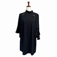 Anna Cate Dress Size Large Shift Trumpet Sleeves Cutout Mockneck