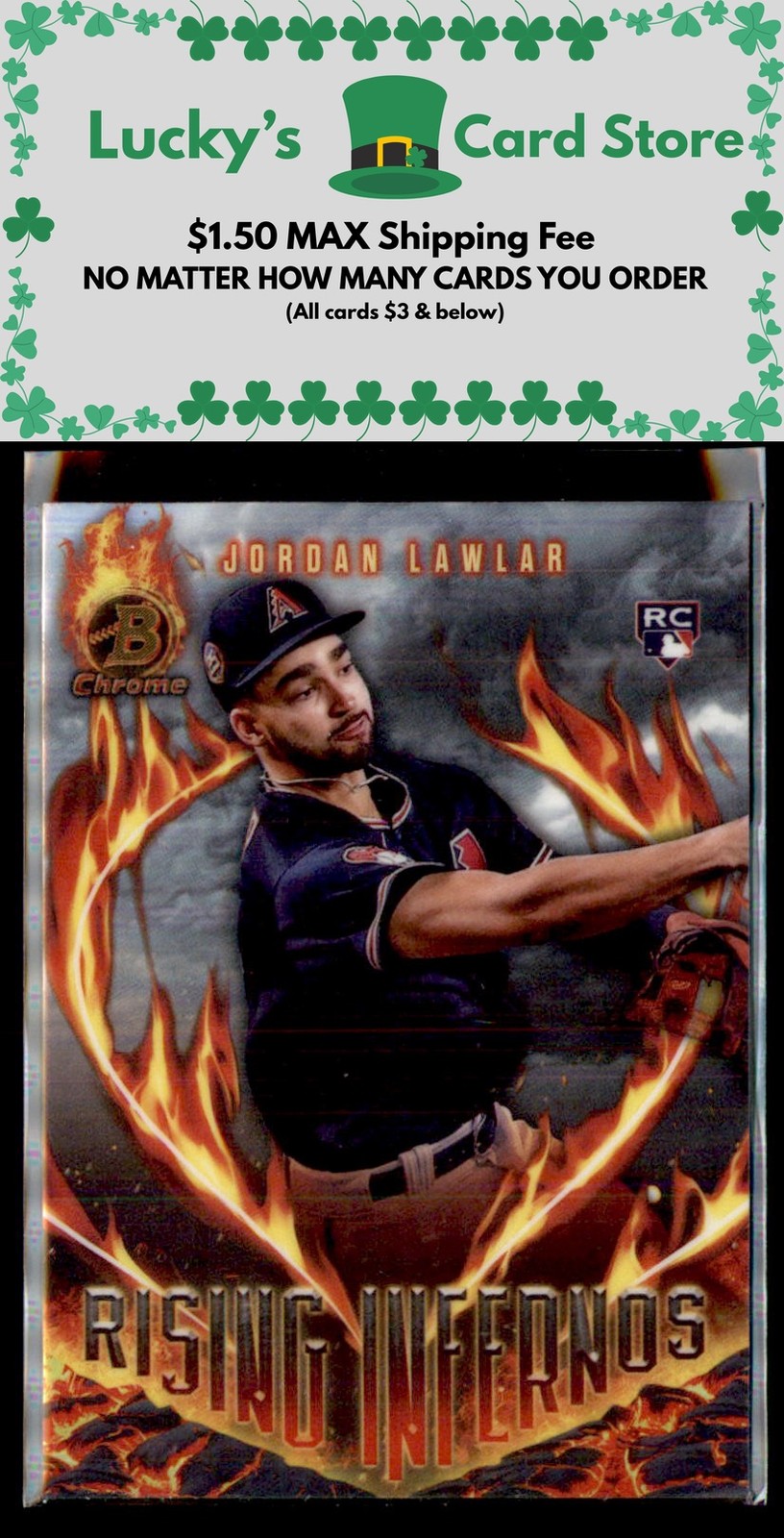 2024 Bowman #RI-3 Jordan Lawlar Rising Infernos Rookie