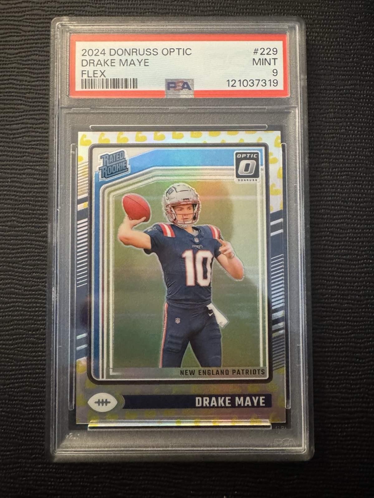 2024 Panini Donruss Optic - Rated Rookie Drake Maye #229 Flex Prizm /149 (RC)