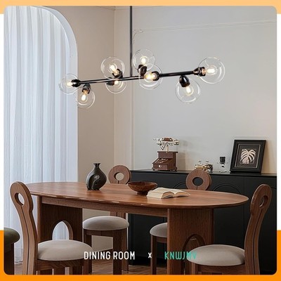 50  Black Sputnik Chandelier Linear Mid Century Modern Industrial Room 8 Light