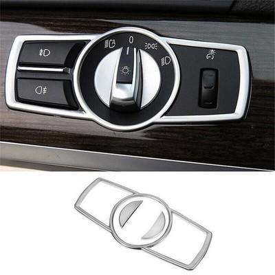 3PC Chrome Head light Switch Frame Dec Trim Cover For BMW 5 7 GT Series X3 X4
