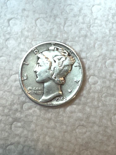 1942 P  Liberty Head Mercury Dime - Fine