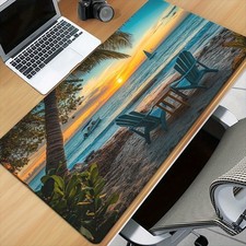 1pc XXL Large Non-Slip Rubber Base Mouse Pad  Desk - Beach Sunset Ocean with C