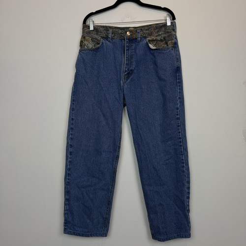 Cabela outdoor gear jeans 34 regular camo 100% cotton rugged hunter