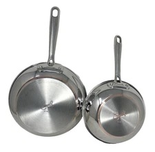 EMERIL  10 Inch & 8 Inch Copper Core Stainless Steel Saute Fry Pans Lot of 2