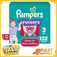 Pampers Cruisers 360 Baby Diapers Size 3, 132 Count, Free Shipping