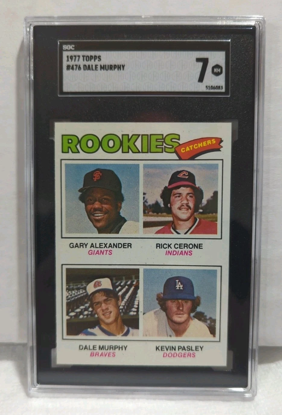 Deal for 1977 Topps #476 1977 Rookie Catchers Dale Murphy SGC 7