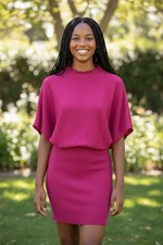 Free People Beach NEW womens stretchy bodycon mini hot pink dress S/P Small
