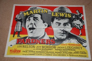 DEAN MARTIN & JERRY LEWIS in PARDNERS (1956) RARE ORIG. UK QUAD POSTER
