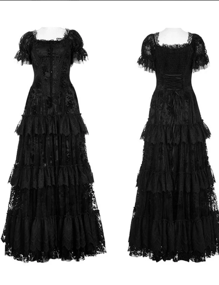 “Punk Rave” WQ-613LQF Goth Gorgeous Print Dress (size M) (black) - Image 2 of 4