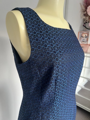 Anna Thomas Dress 8 Navy Blue Pencil Sleeveless Work Office corporate Rrp $898 - Picture 4 of 16