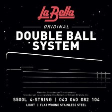 La Bella S500L Double Ball Bass Strings   Flat Wound   Light 43-104