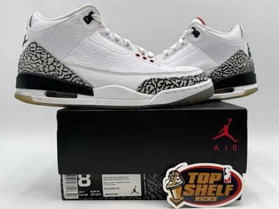 Nike Air Jordan 3 White Cement Free Throw Line Size 8 Authentic