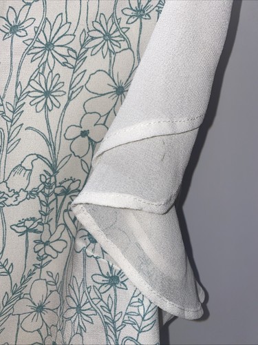 Next Women’s Blouse Short Sleeve Top Blouse Size 12 Beaded Ruffle Sleeves - Picture 5 of 11