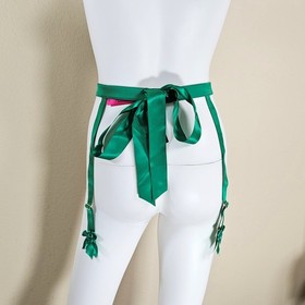 Dita Von Teese BeauTeese Satin Suspender Garter Belt, Emerald Green, Size S