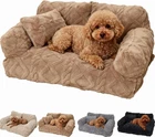 Plush Calming Pet Sofa Bed - Fluffy Dog Couch Bed with Removable Cover for Dogs